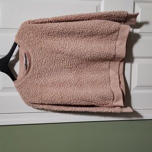 Size XL pink fuzzy sweater